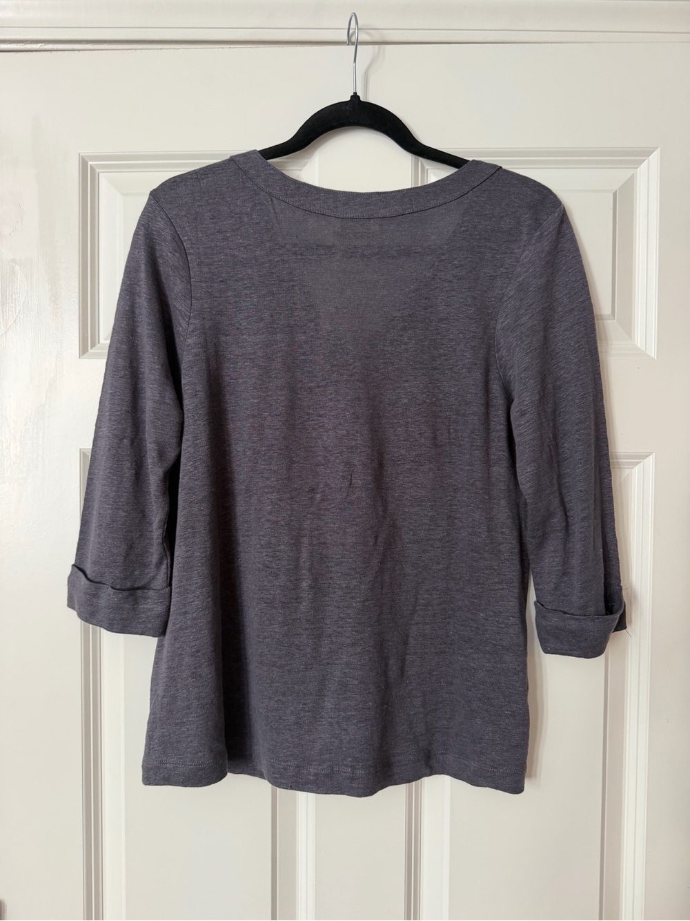 Nomad the Label, Marlee Linen Jersey Top, Charcoal - Picture 8 of 12